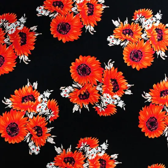 Sunflower Clusters Printed Spandex Fabric {3}