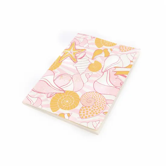 Soft Cover Orange Seashells Notebook - Pack of 5, 10 X 7 Inch {2}