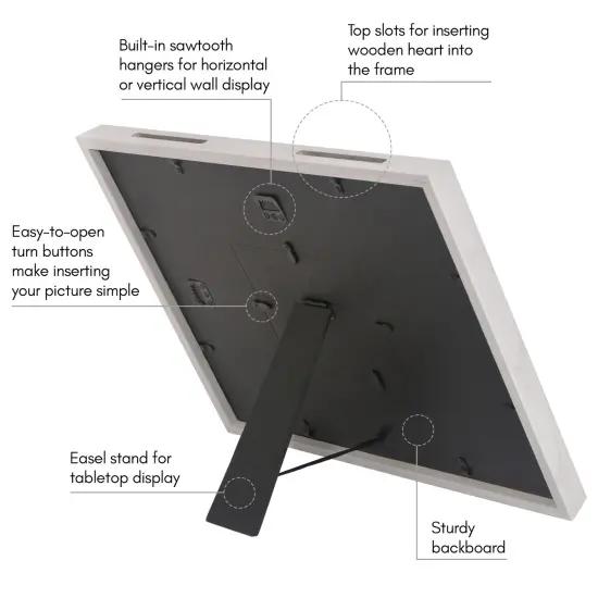 Americanflat 12x16 Baby Shower Guest Book with 80 Heart Tokens - Fits 3x4 Baby Sonogram or Photo - Includes Pink and Blue Mats {5}