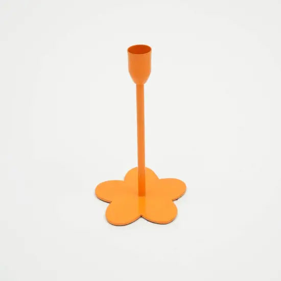 Floral Fusion Candle Holder, Orange {2}