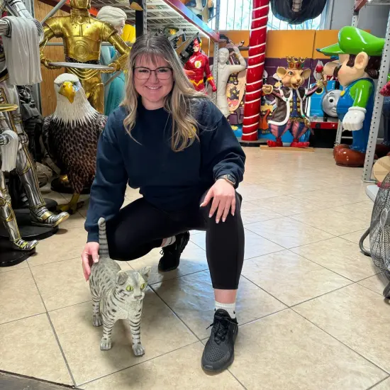 Egyptian Mau Cat Life Size Statue {2}