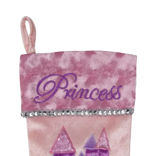 Northlight 20" Pink and Purple Glitter Princess Christmas Stocking {5}