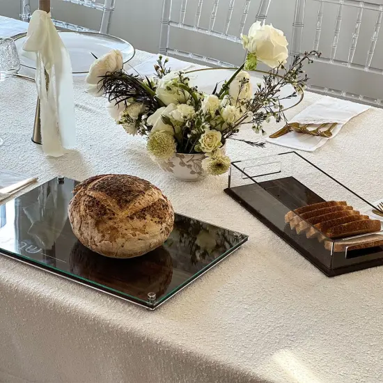 Lucite & Wood Look Challah Tray {2}