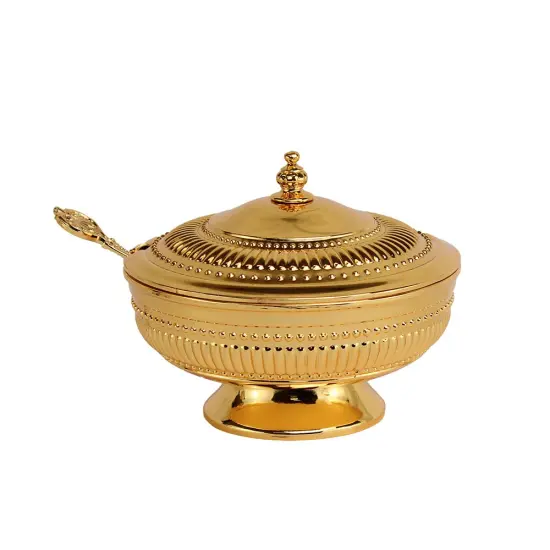 Honey Dish Beaded Design Gold {2}