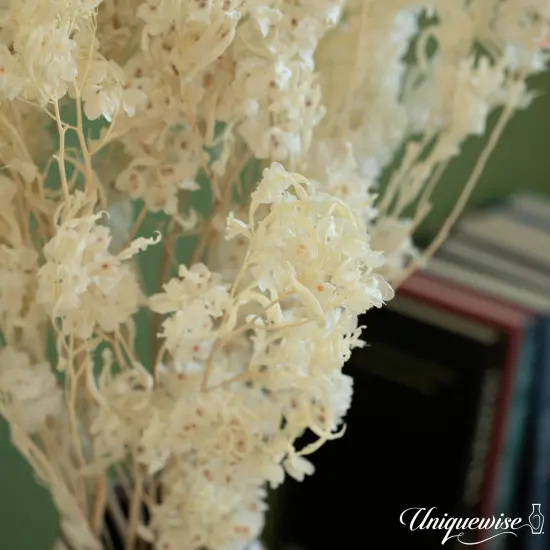 Uniquewise Preserved Real Floral Stems Chic Vase Fillers & Accents for Bouquets Centerpieces & Ornamental Displays Ideal for Home Office Boutique Cafe Resto Bar and Event Decor White pansy {2}