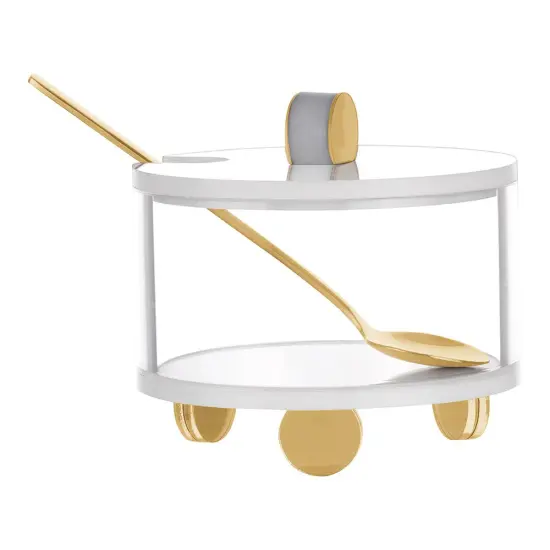 Lucite Honey Dish with Gold Legs {1}