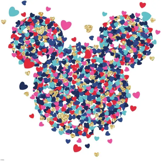 Minnie Mouse Heart Confetti Giant Peel and Stick Wall Decals {1}