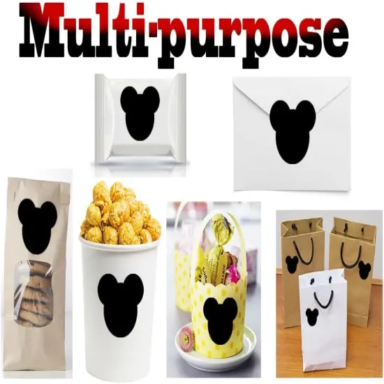 500 Mouse Head Stickers Mouse Themed Birthday Party Supplies {3}