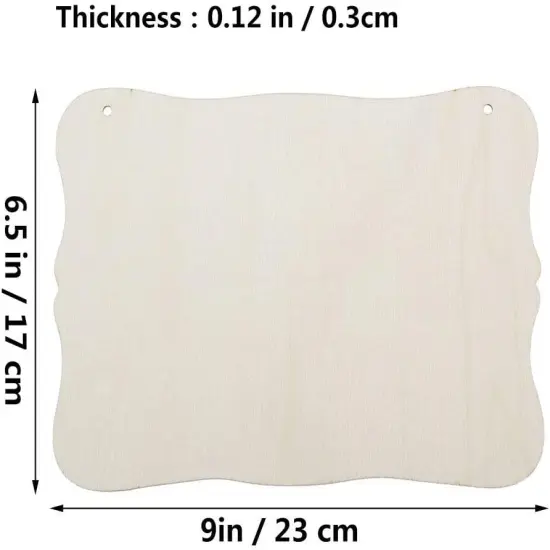 3pcs Unfinished Wood Sign Blank Hanging Wooden Plaque DIY Craft- Style 3, 9x6.5'' {3}