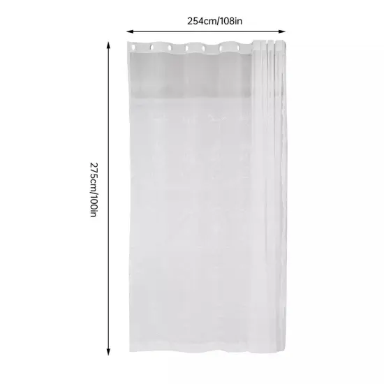 1 Pair White Knitted Floral Lace Curtains Living Room Curtains Drape 108" x 100" {3}