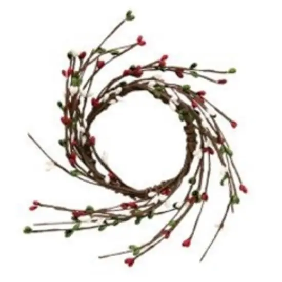 Handcrafted Rustic Pip Berry Ring For Home Decor And Seasonal Displays Green Red White {2}