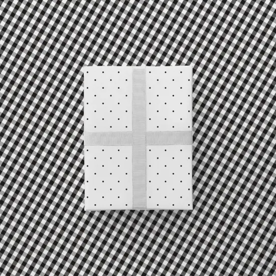 Vintage Black Dot and Gingham Gift Wrap {1}