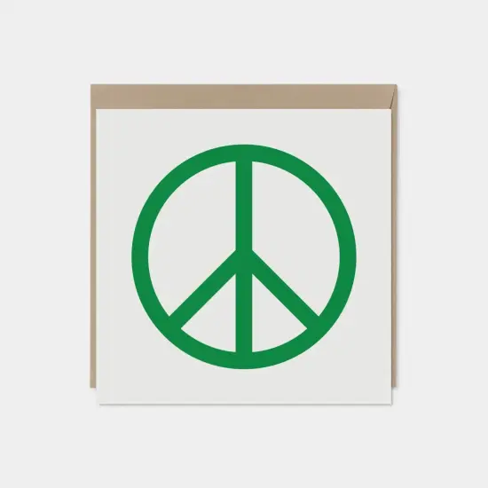 Orange Peace Sign Card, Square Peace {5}
