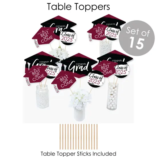 Big Dot of Happiness 2025 Maroon Graduation Party Supplies - 387 Piece Decoration Kit - Fundle Bundle {7}