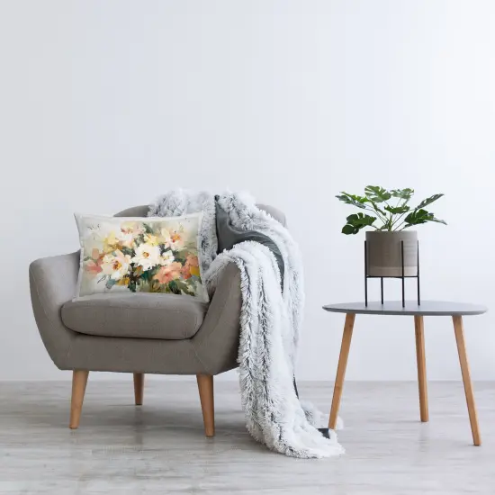 Brushed Bouquet Blooms Decorative Printed Throw Pillow Design by Raymond Powers, 14 x 7 x 20 {2}