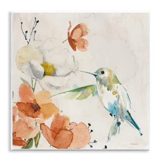 Stupell Industries Cottage Flowers & Bird Wall Plaque Art Design by Carol Robinson {1}