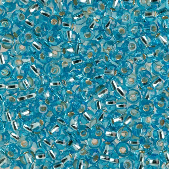 John Bead 6/0 Silver Lined Czech Glass Seed Beads, 100g Aqua {1}
