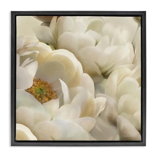 Stupell Industries Ivory Magnolia Petals Framed Floater Canvas Wall Art Design by Carol Robinson {1}