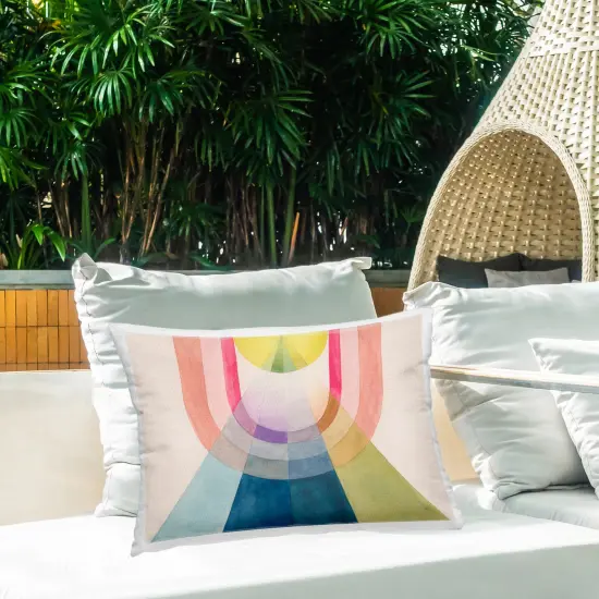 Abstract Arches & Rays Outdoor Printed Pillow Design by Grace Popp, 14 x 7 x 20 {2}