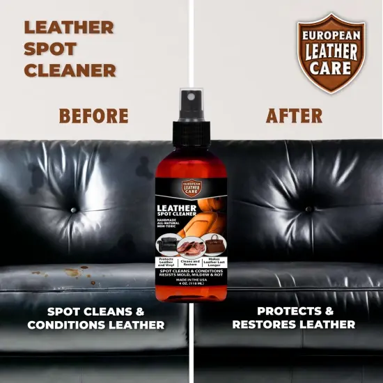 European Leather Care Leather Spot Cleaner - Car Leather Cleaner and Conditioner for Leather Couch Cleaner, Furniture, Car Seat, Shoes, Boots, Purse - Natural Ingredient Leather Shoe Cleaner USA {5}