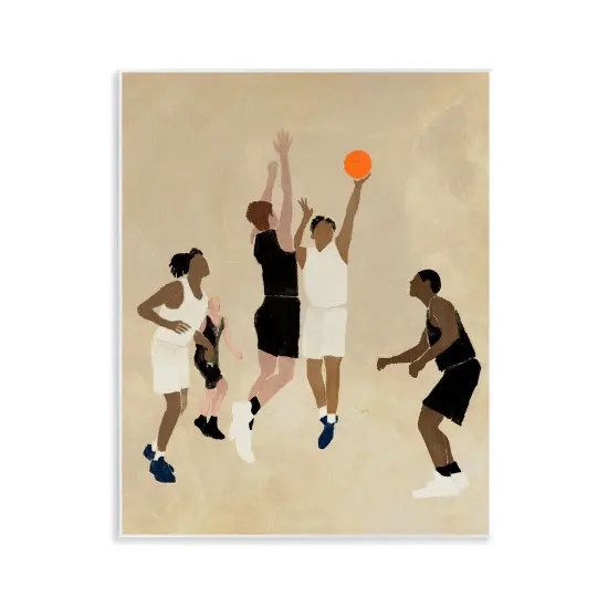 Stupell Industries Players with Basketball Wall Plaque Art Design by Daphne Polselli {1}