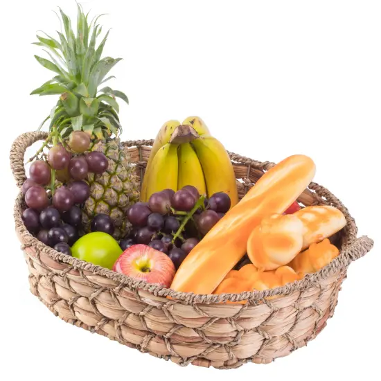 Seagrass Fruit Bread Basket Tray with Handles {8}