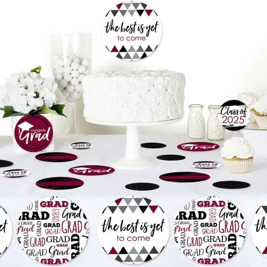 Big Dot of Happiness 2025 Maroon Graduation Party Giant Circle Confetti - Party Decorations - Large Confetti 27 Count {6}