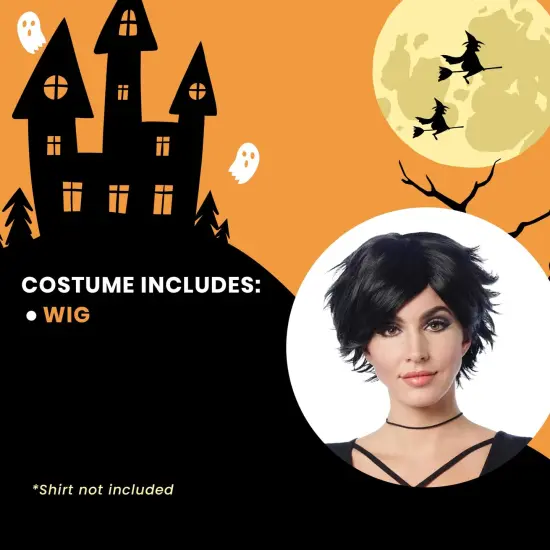 Spiky Short Black Adult Costume Wig {5}