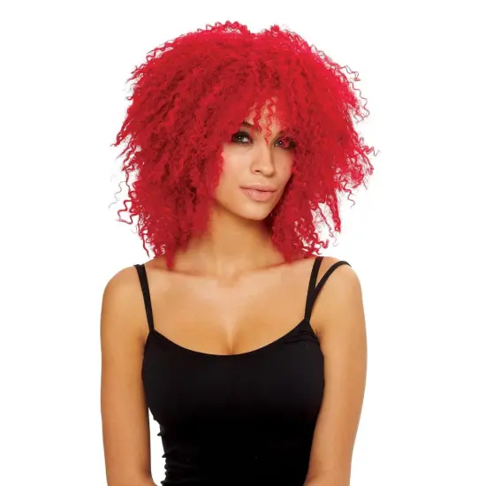 Coolness Women's Costume Wig - Neon Red {1}