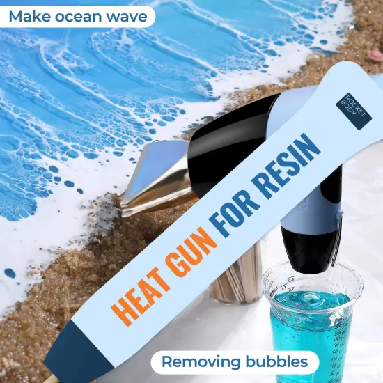 LET&rsquo;S Resin Heat Gun for Resin,350W Fast Heating Dual Temp Heat Gun (482&deg;F~752&deg;F) with 3 Nozzles and 2 Silicone Covers,4.9Ft Long Cable Heat Gun for Crafting,Shrink Tubing,Vinyl Wrap,Epoxy Resin {4}