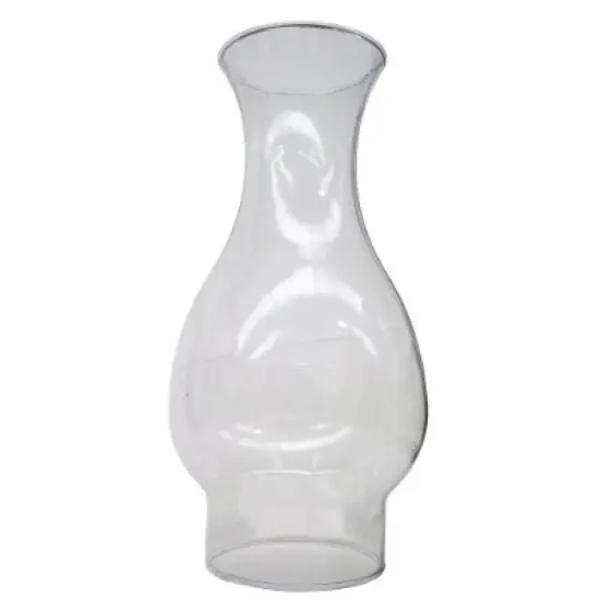 Glo-brite Clear Glass Smooth Top Oil Lamp Chimney 2 7/8" OD Base x 8 3/8" High {1}