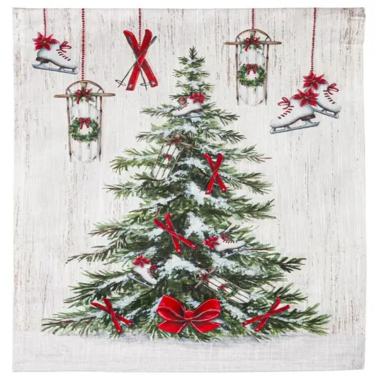 Winter Fun Ornament Tree Christmas Garden Flag 2 Sided {1}