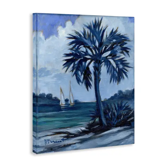 Stupell Industries Blue Palm Impressions Canvas Wall Art Design by Paul Brent {3}