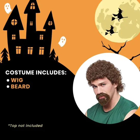 Kenny Men's Costume Wig with Beard - Brown {5}
