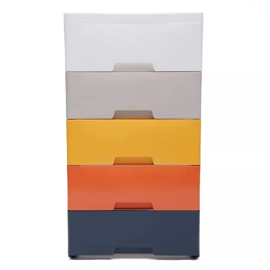 5 Tiers Drawers Dresser Storage Cabinet with 5 Drawers Vertical Closet Organizer {1}