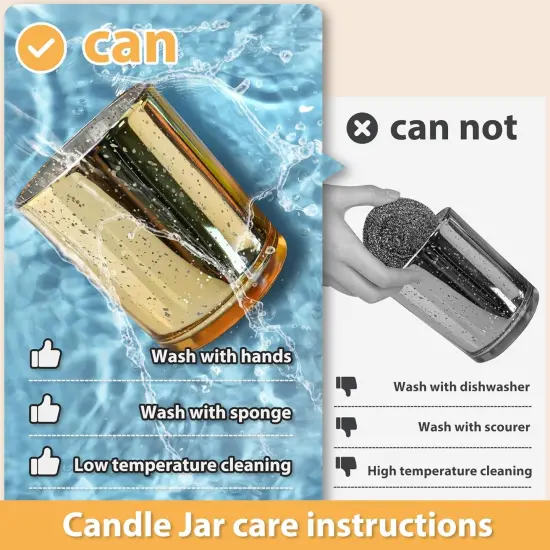 Thick Candle Jars for Making Candles 12 Pcs - Gold {2}