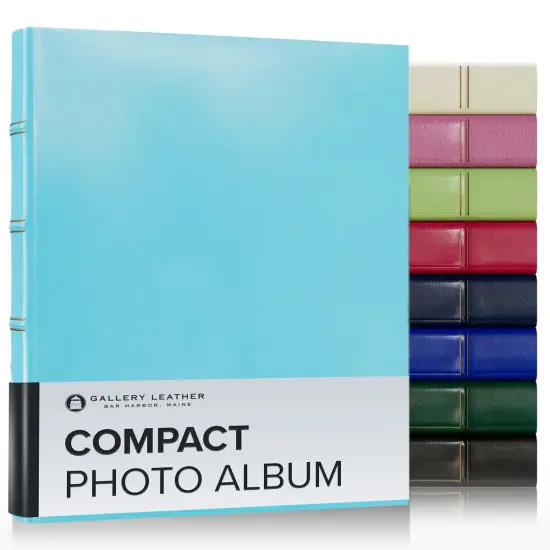 Gallery Leather Compact Photo Album 4x6-3 Ring Binder Photo Album, 60 Pages for 120 Photos, Fillable, Can Fit 4x6 Photos, Handcrafted Acadia pool {1}
