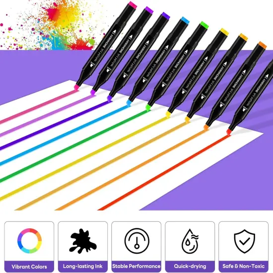 Alcohol Markers Set 120 Colors - Dual Tip {3}