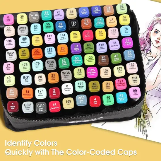 80 Colors Dual Tips Alcohol Markers {2}