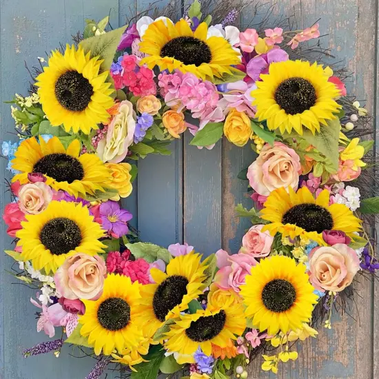 10 Pcs Summer Artificial Sunflowers with Long Stems &ndash; Bright Yellow Silk Sunflower Bouquets for Summer Weddings, Home, and Garden Decor {3}