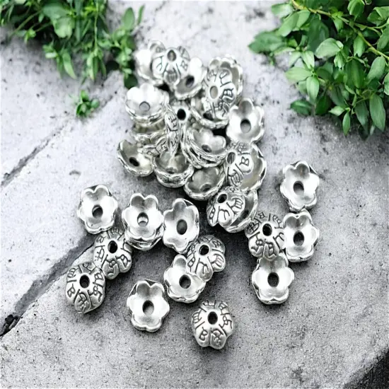 *250* 6mm Antique Silver Bead Caps {2}