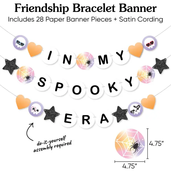 Big Dot of Happiness In My Spooky Era Banner, Ghost Concert Tour Halloween Party Decorations, Large Friendship Bracelet Banners, 28 Pieces {6}