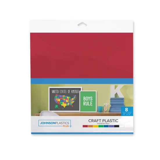 JPPlus Craft Plastic Plastic Craft Sheets for Cricut, Laser Cutter, & Engraver Use- Rainbow, 8 Pack {2}