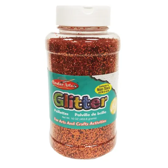 Creative Arts by Charles Leonard Glitter, 16 oz. Bottle, Orange {1}