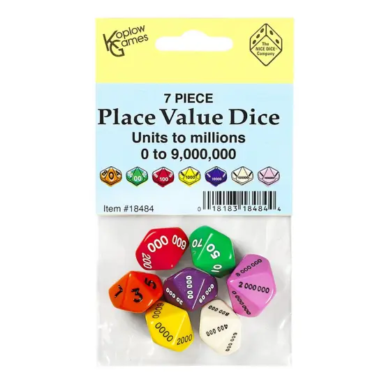 Place Value Dice, Set of 7 {1}