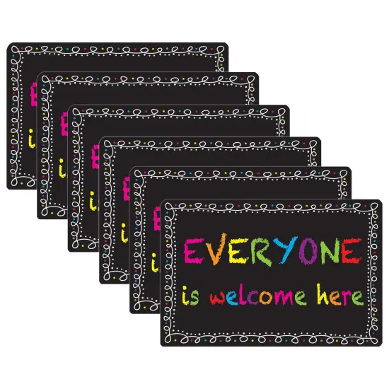 Computer Mouse Pad, 8" x 10", Everyone is Welcome Here, Chalk Loop, Pack of 6 {1}