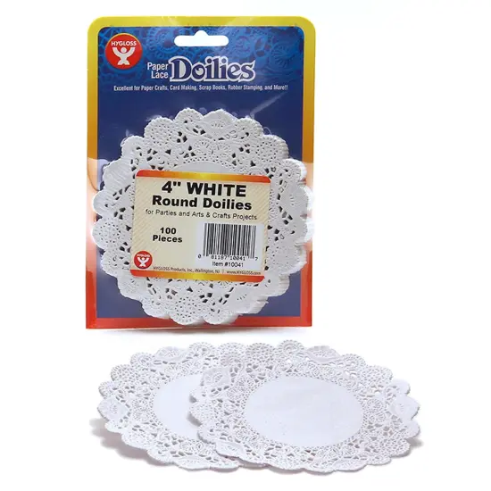 Round Doilies, White, 4", Pack of 100 {1}