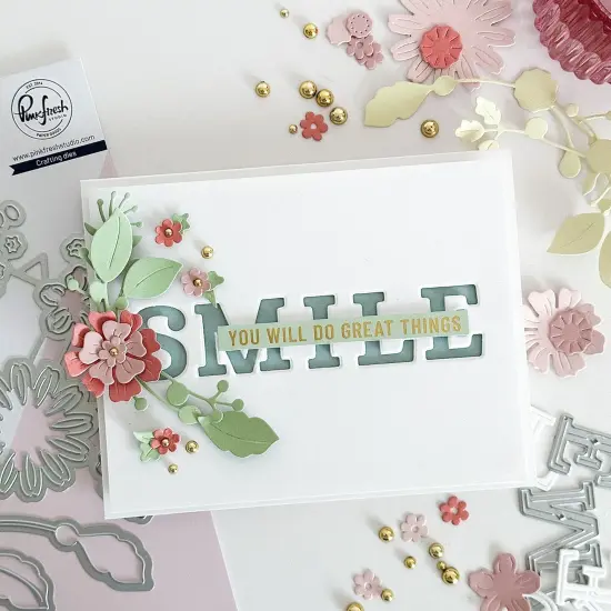Pinkfresh Studio Stencils-Stylized Florals {4}