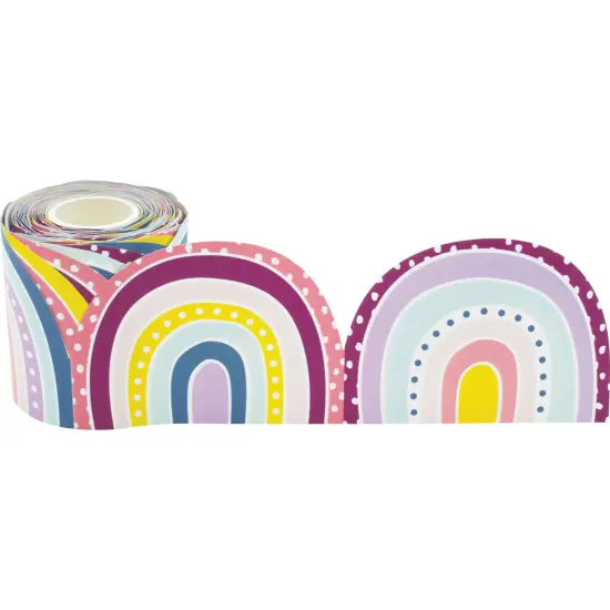 Oh Happy Day Rainbows Die-Cut Rolled Border Trim, 50 Feet {1}