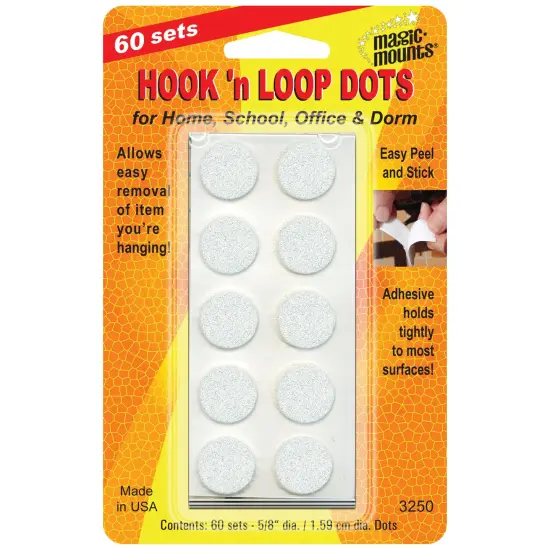 Hook 'n Loop, 5/8" Dots, 60 Sets {1}